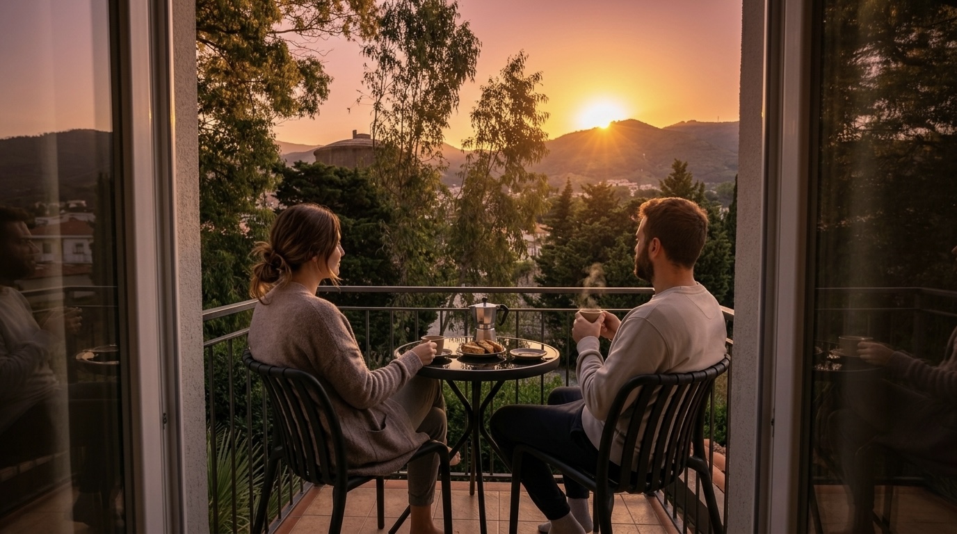 Colazione in terrazza al sorgere del sole